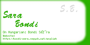 sara bondi business card